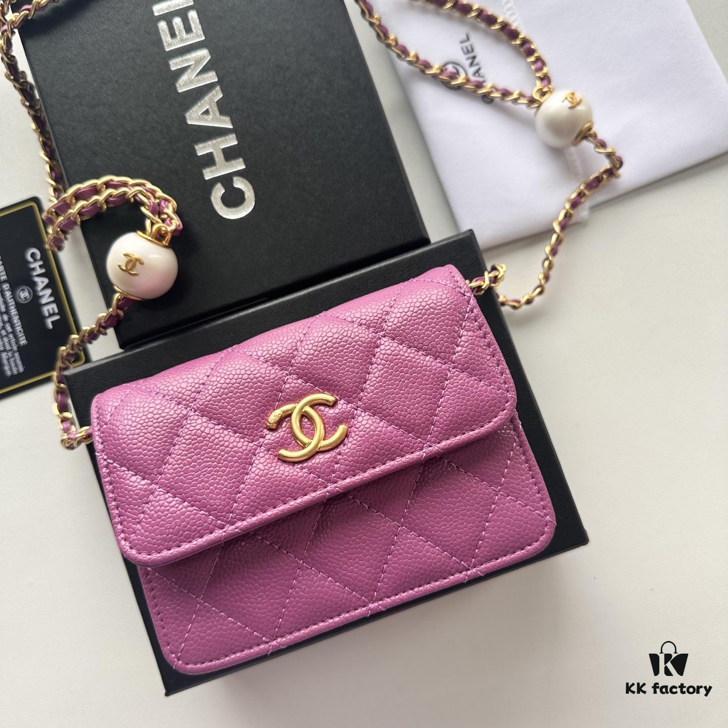 Bestselling Chanel-Style Quilted Pearl Chain Bag with Gold Hardware