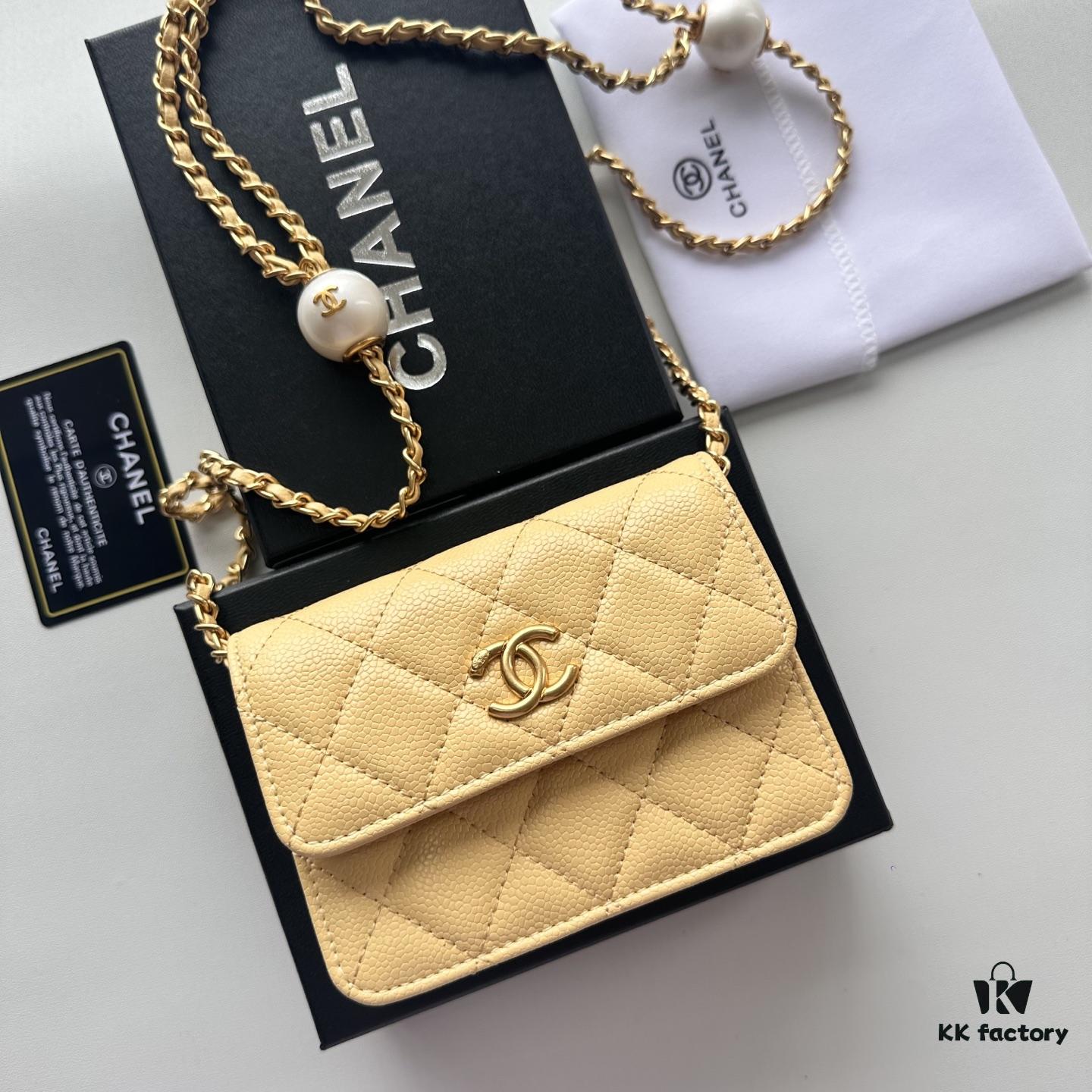 69304661f09edb6de4c4deaa Chanel Chanel Counter Model ❤❤ Caviar Leather Chain with Pearl Hardware, Full Leather Inside and Out, High-Quality Craftsmanship, Gold Clasp, Shoulder Crossbody Bag or Waist Bag