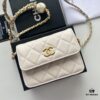 Chanel Luxury Counter Model ❤❤ Caviar Leather with Pearl and Chain Hardware, Full Leather Inside and Out, High-Quality Craftsmanship, Gold-Tone Clasp, Shoulder or Crossbody Wear, Can Be Used as Waist Bag