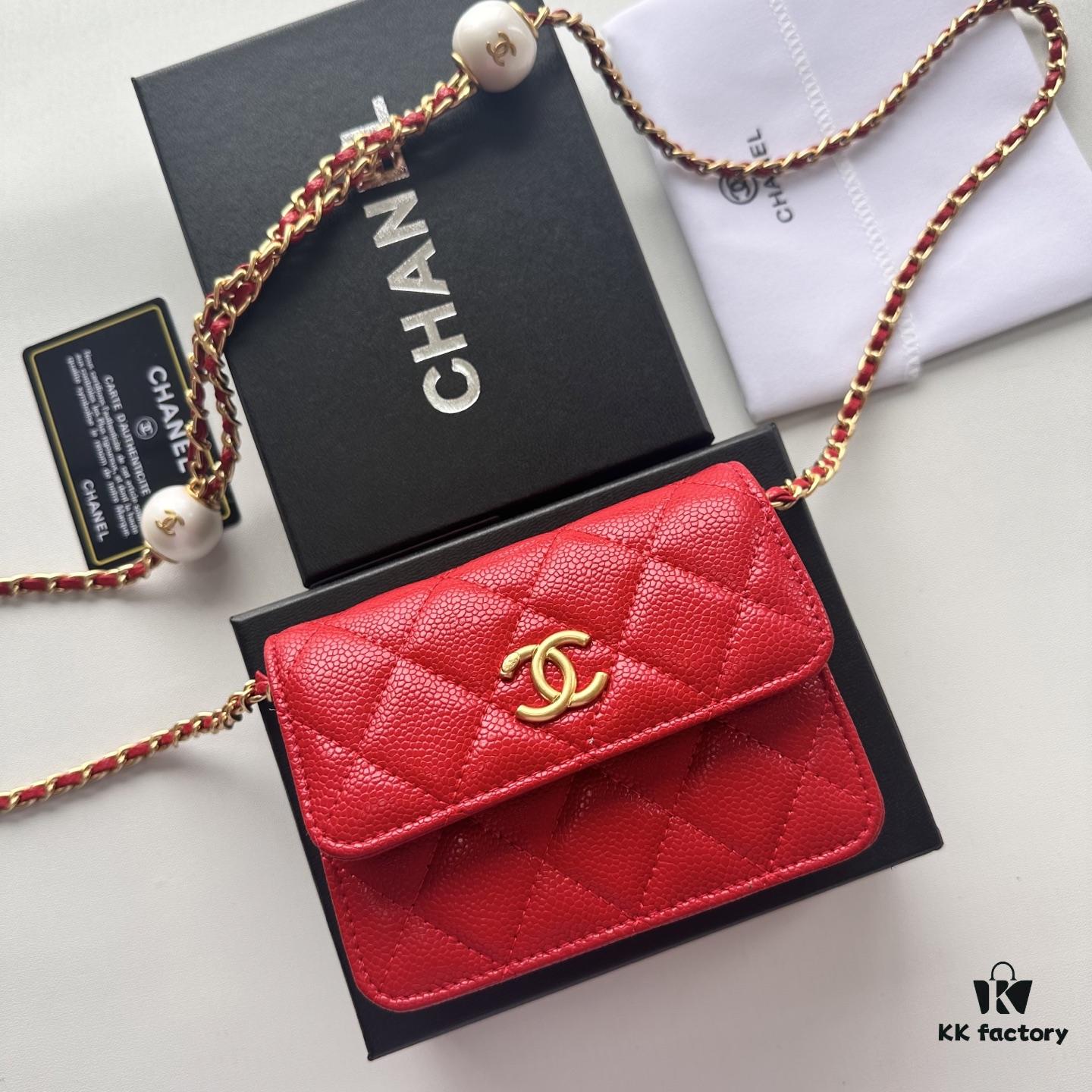 69304668f09edb6de4c4deb3 Chanel Chanel Counter Style ❤❤ Caviar Leather with Pearl and Chain Hardware, Full Leather Inside and Out, High-Quality Craftsmanship, Gold Buckle, Shoulder or Crossbody Wear, Can Be Used as Waist Bag
