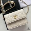 Chanel Luxury Counter Model ❤❤ Caviar Leather with Pearl and Chain Hardware, Full Leather Inside and Out, High-Quality Craftsmanship, Gold-Tone Clasp, Shoulder or Crossbody Wear, Can Be Used as Waist Bag