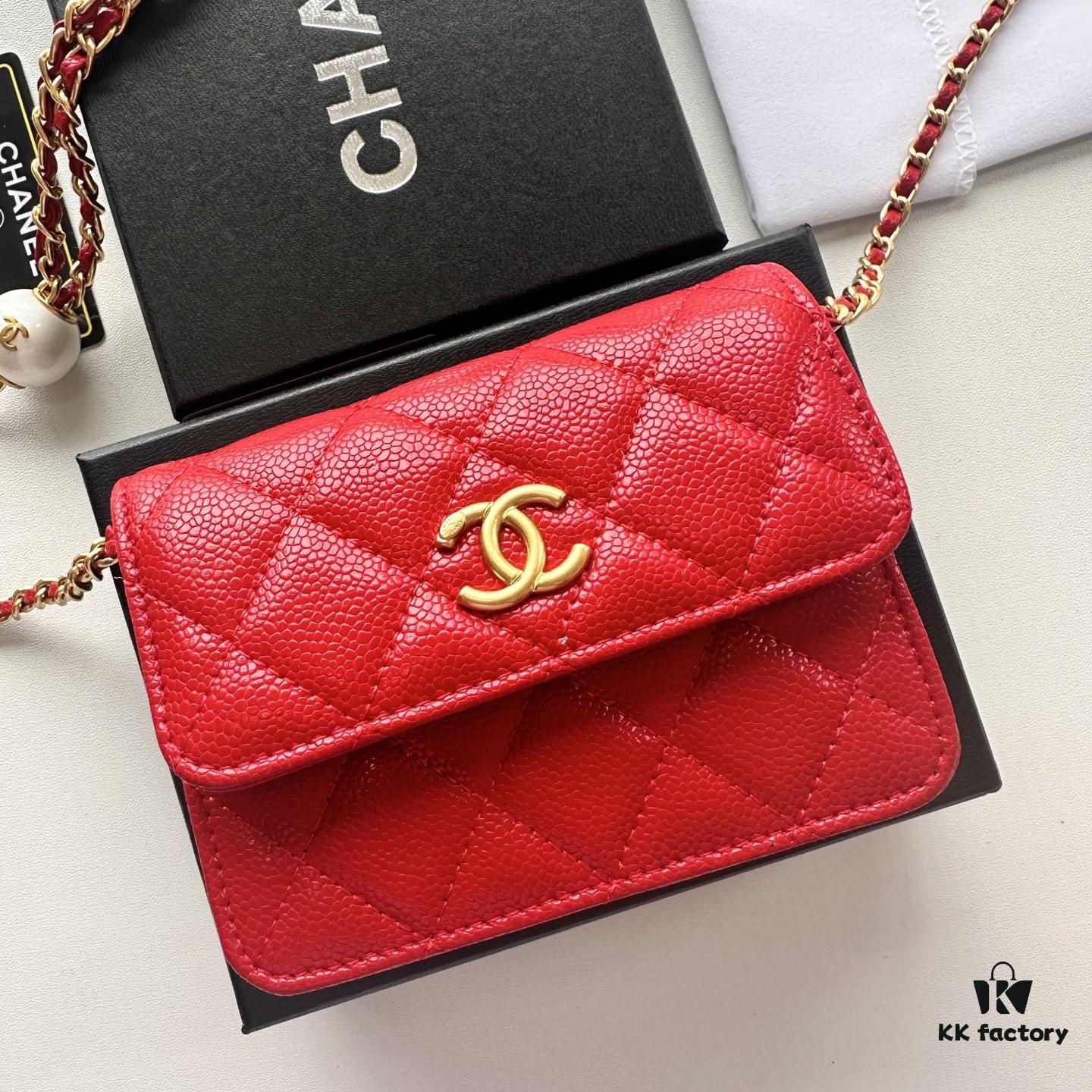 6930466cf09edb6de4c4deb6 Chanel Chanel Counter Style ❤❤ Caviar Leather with Pearl and Chain Hardware, Full Leather Inside and Out, High-Quality Craftsmanship, Gold Buckle, Shoulder or Crossbody Wear, Can Be Used as Waist Bag