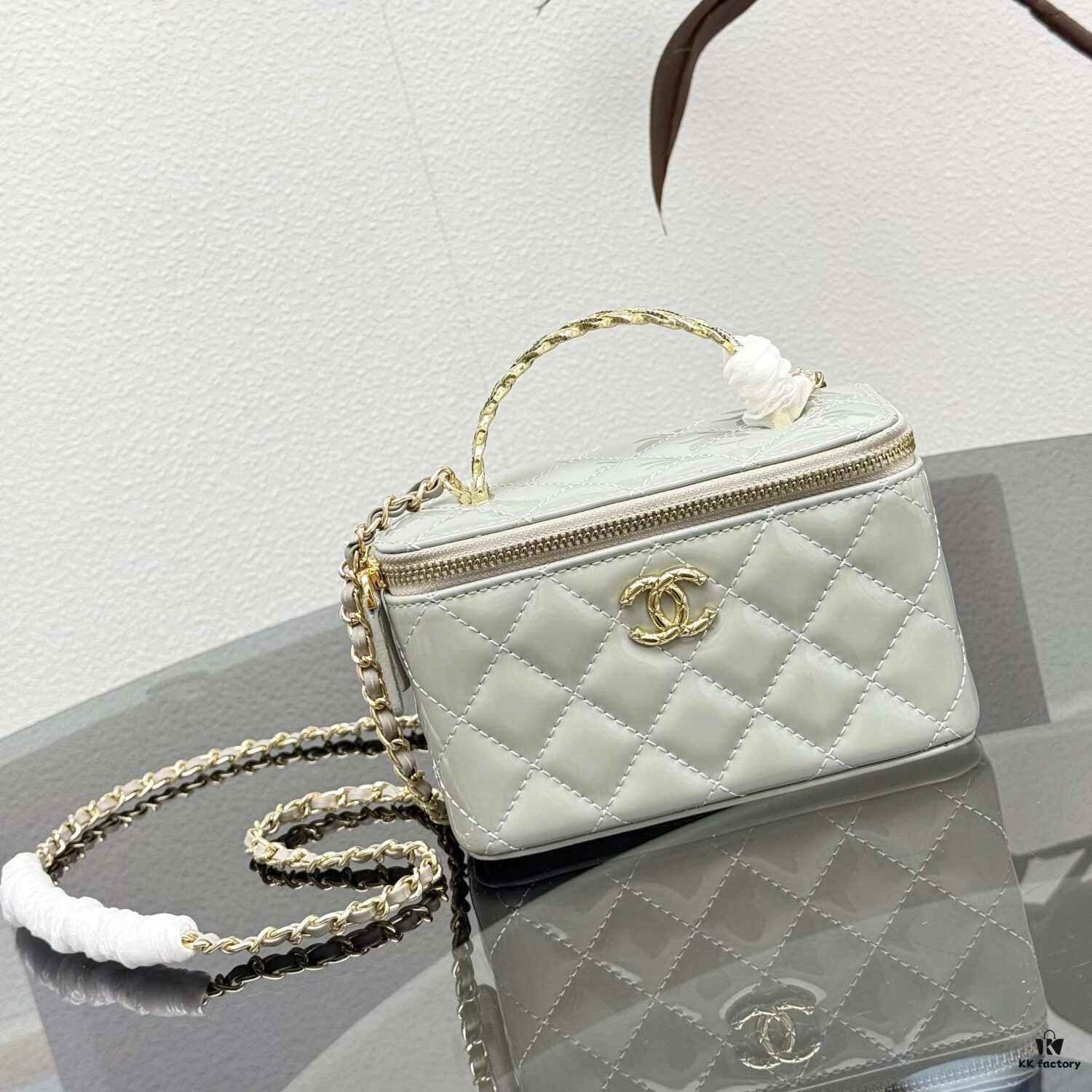 69304700f09edb6de4c4df61 Bestselling Upgraded Chanel-Style Box Makeup Bag with Rhinestone Handle