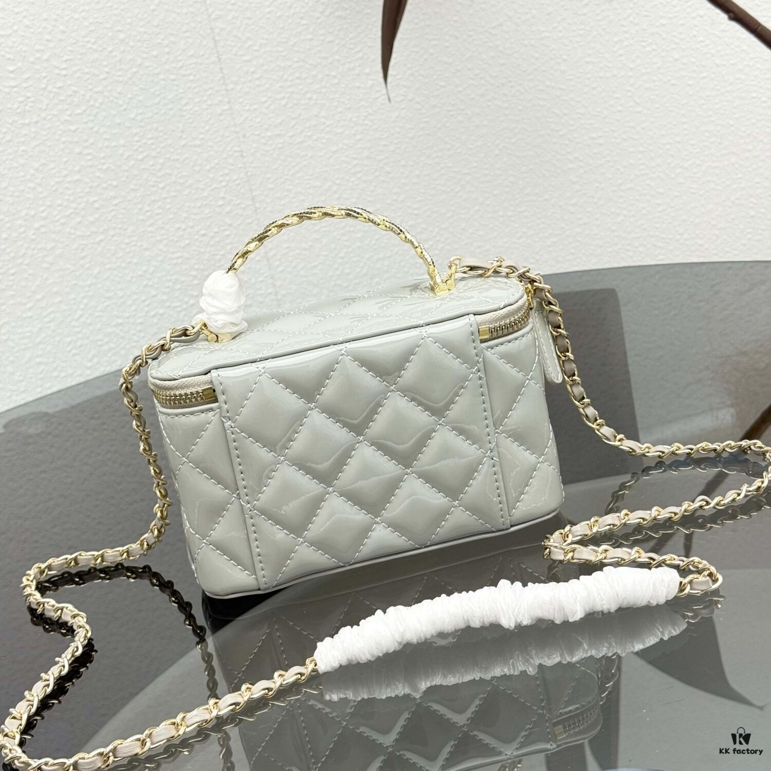 69304704f09edb6de4c4df64 Bestselling Upgraded Chanel-Style Box Makeup Bag with Rhinestone Handle