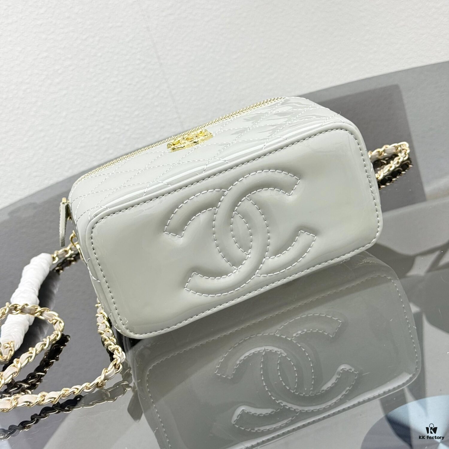 69304709f09edb6de4c4df66 Bestselling Upgraded Chanel-Style Box Makeup Bag with Rhinestone Handle