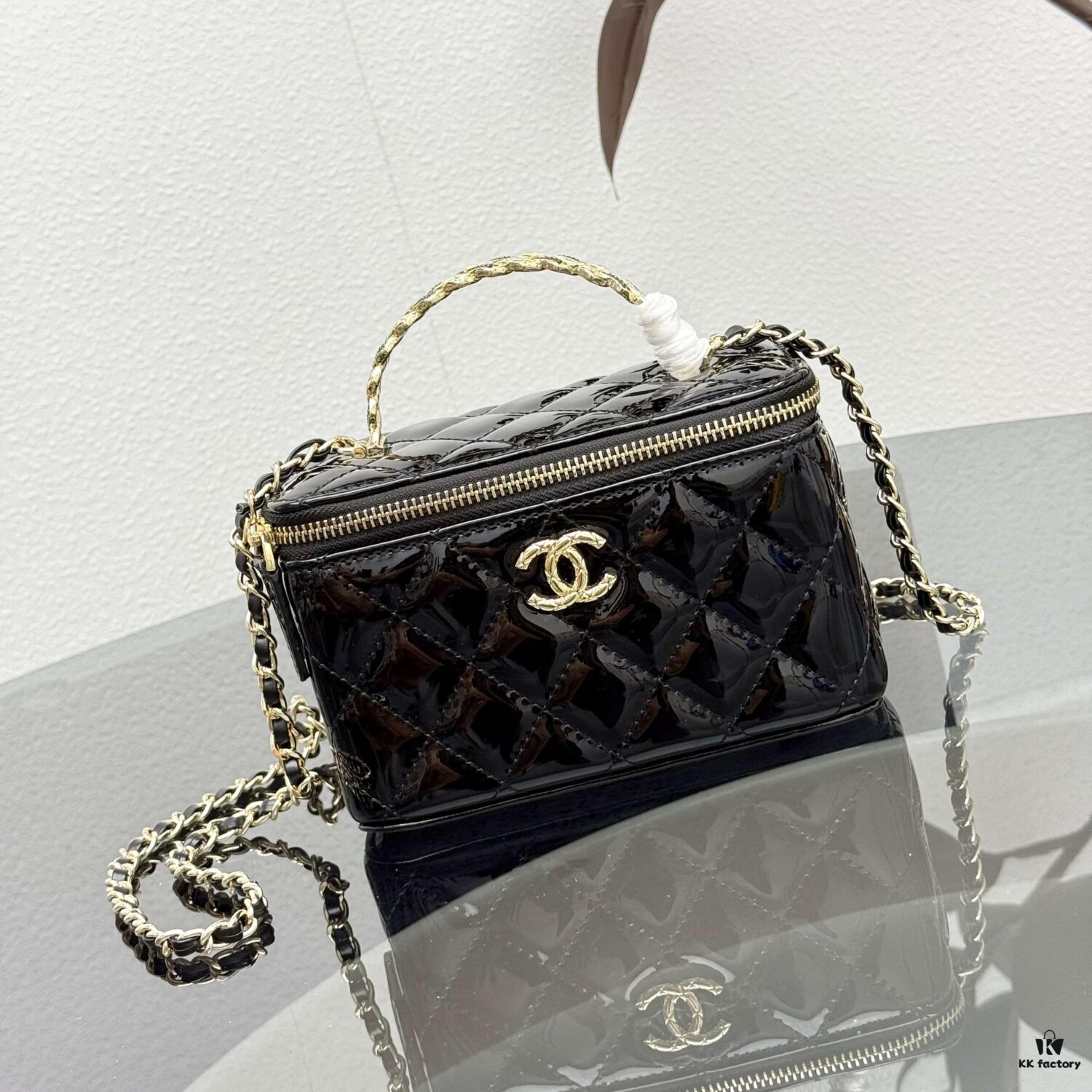 69304725f09edb6de4c4df78 Bestselling Upgraded Chanel-Style Box Makeup Bag with Rhinestone Handle