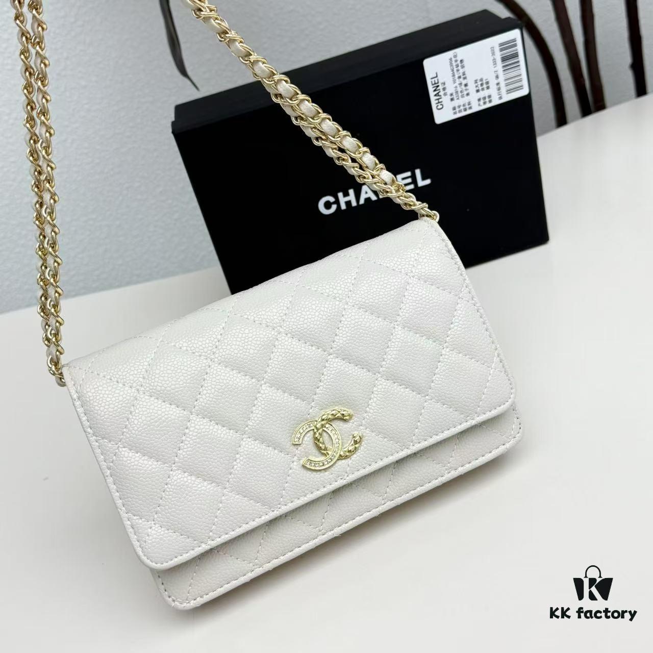 6930473cf09edb6de4c4df8e Chanel Classic WOC Bag in CF Series Caviar Leather and Smooth Lambskin - New Color, Perfect for Summer and All Seasons, 19cm
