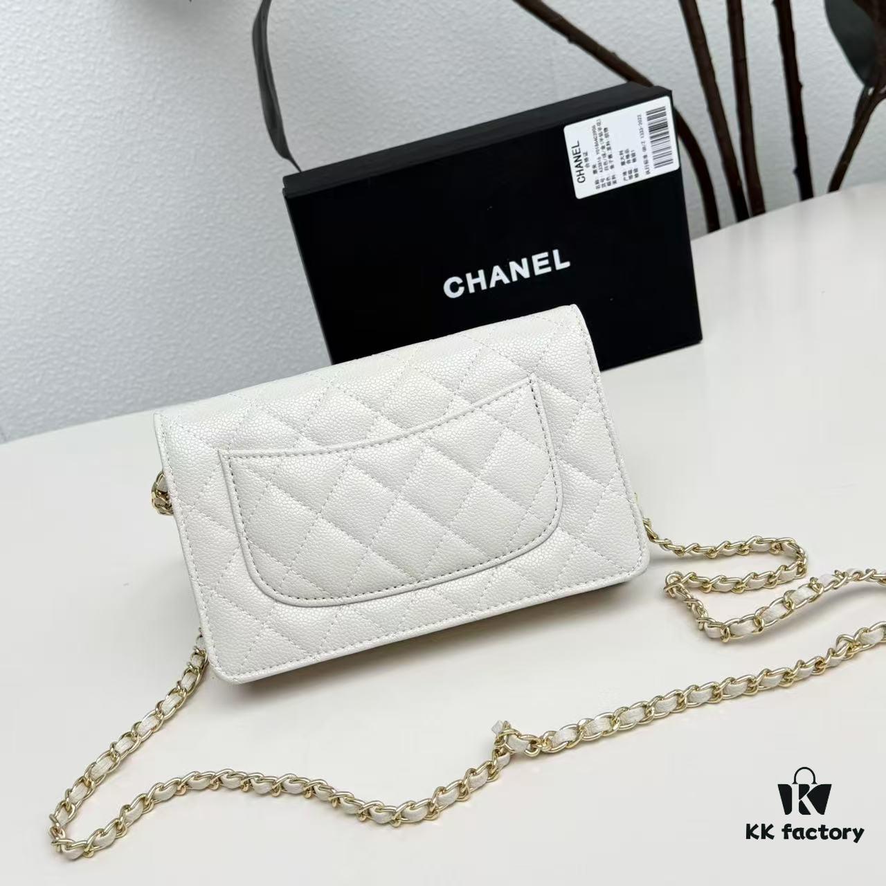 6930473cf09edb6de4c4df8f Chanel Classic WOC Bag in CF Series Caviar Leather and Smooth Lambskin - New Color, Perfect for Summer and All Seasons, 19cm