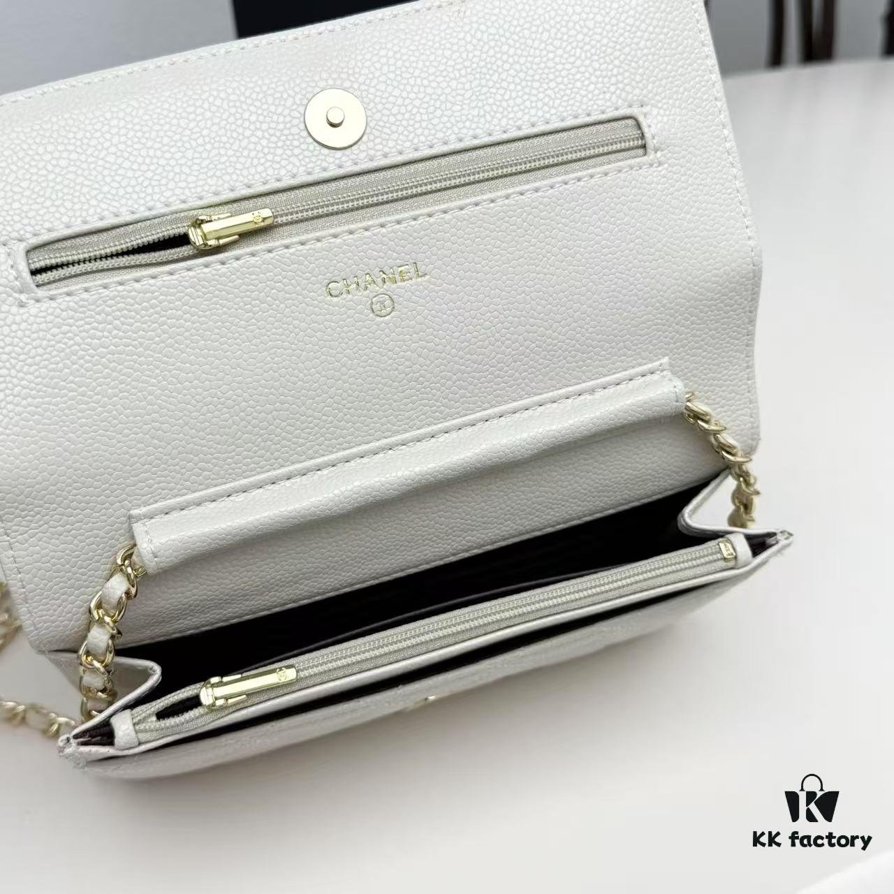 69304741f09edb6de4c4df96 Chanel Classic WOC Bag in CF Series Caviar Leather and Smooth Lambskin - New Color, Perfect for Summer and All Seasons, 19cm