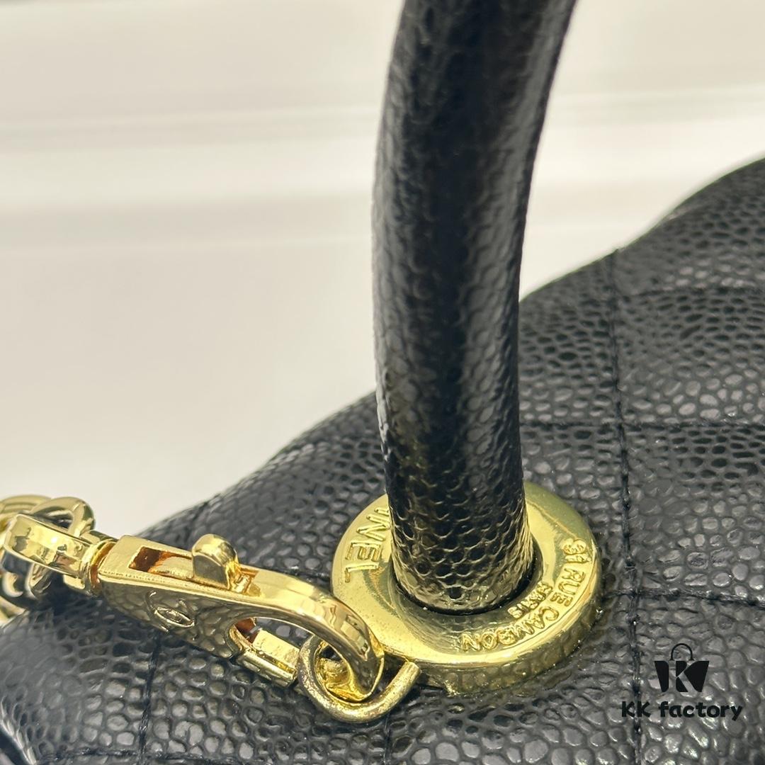 6930479bf09edb6de4c4dfe0 Calfskin Leather Handbag with Lizard Texture, Exclusive Hardware Design, Chanel Style, Dual Carry Tote & Shoulder Bag