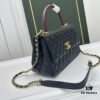 6930479df09edb6de4c4dfe2 Calfskin Leather Shoulder & Top Handle Bag with Lizard Texture and Chanel-Style Hardware