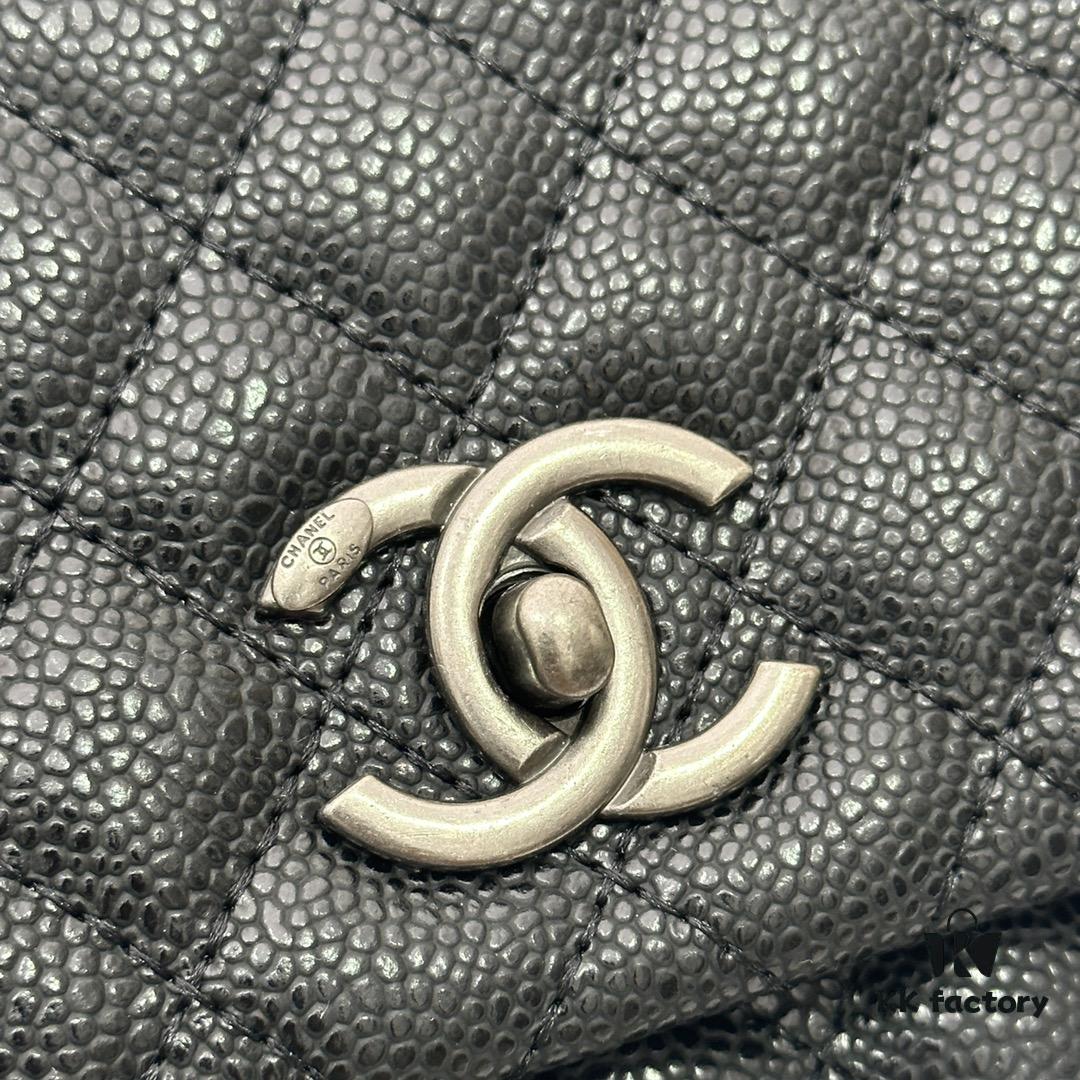 693047b9f09edb6de4c4dfe9 Calfskin Leather Handbag with Lizard Texture, Exclusive Chanel-Style Hardware, Dual Carry Tote & Shoulder Bag