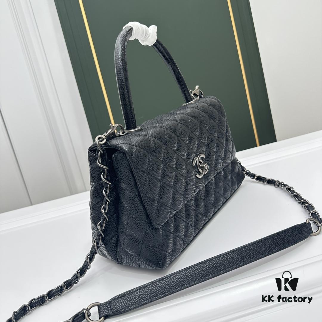 693047bff09edb6de4c4dfee Calfskin Leather Handbag with Lizard Texture, Exclusive Chanel-Style Hardware, Dual Carry Tote & Shoulder Bag