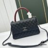 693047c1f09edb6de4c4dfef Calfskin Leather Shoulder & Top Handle Bag with Lizard Texture and Chanel-Style Hardware