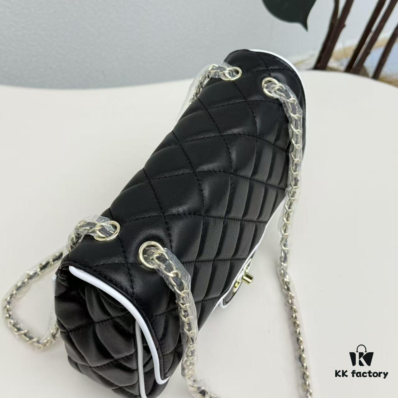 693047def09edb6de4c4e003 CHANEL 25P Panda Spring-Summer Collection Black and White Calfskin with Gold Hardware