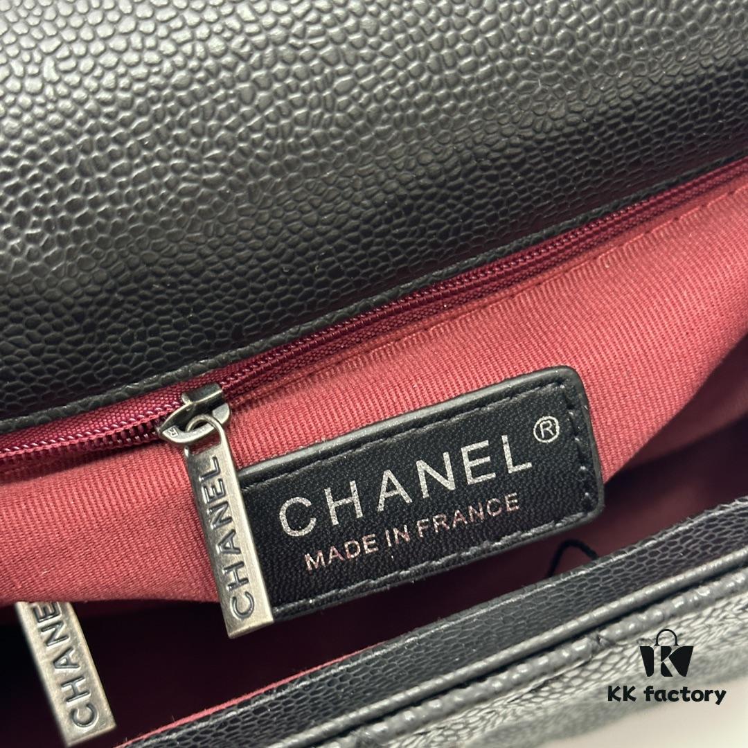 693047dff09edb6de4c4e004 Calfskin Leather Shoulder & Top Handle Bag with Lizard Texture and Chanel-Style Hardware