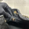 693047f1f09edb6de4c4e00d Chanel Washed Denim 25C Hobo Bag with Quilted Ball Texture, Vintage Coin Button Drawstring Bucket Bag in Retro Black and Gold with Diamond Stitching, Classic Chain Design