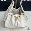 6930480ef09edb6de4c4e025 Top-Grade Authentic Chanel 25C Hobo Bag - Quilted Small Shoulder Bag with Vintage Coin Toggle Drawstring, Saffiano Leather, Black and Gold Hardware