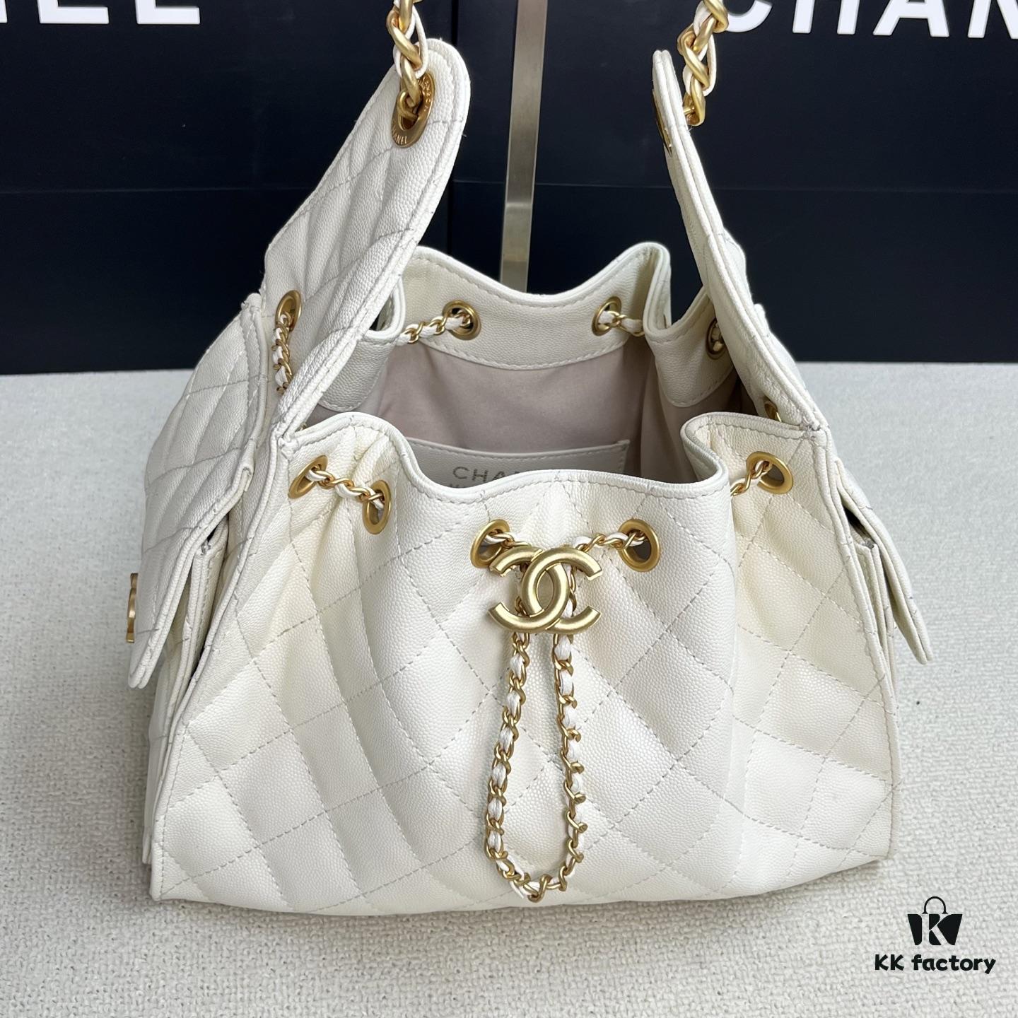 6930480ef09edb6de4c4e025 Top-Grade Authentic Chanel 25C Hobo Bag - Quilted Small Shoulder Bag with Vintage Coin Toggle Drawstring, Saffiano Leather, Black and Gold Hardware