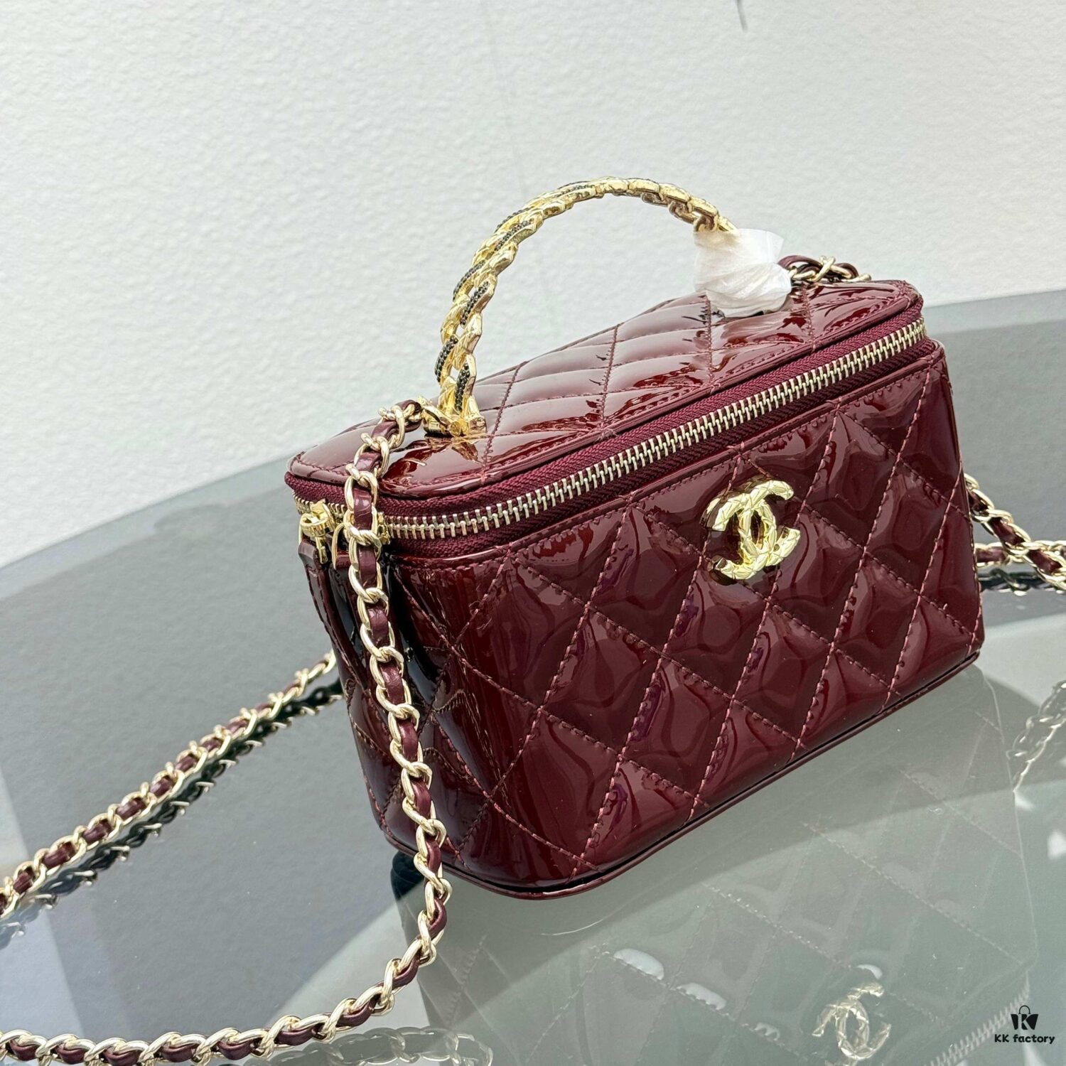 Bestselling Upgraded Chanel-style Box Clutch with Rhinestone Handle