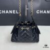 69304817f09edb6de4c4e02e Top-Grade Authentic Chanel 25C Oil-Waxed Leather Hobo Bag - Mini Vintage Bucket Shoulder Bag with Retro Gold-Tone Buckle Drawstring, Quilted Design, Classic Chain Detail