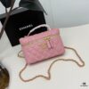 69304826f09edb6de4c4e03b Genuine Top Grain Calfskin CHANEL 25P Black Gold Brushed Logo Flat Box Bag
