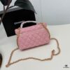 6930482af09edb6de4c4e03e Genuine Top Grain Calfskin CHANEL 25P Black Gold Brushed Logo Flat Box Bag