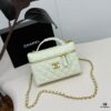 6930482df09edb6de4c4e041 Top Grain Calfskin CHANEL 25P Black and Gold Brushed Logo Flat Box Bag