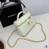 69304831f09edb6de4c4e044 Top Grain Calfskin CHANEL 25P Black and Gold Brushed Logo Flat Box Bag