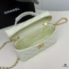 69304836f09edb6de4c4e048 Top Grain Calfskin CHANEL 25P Black and Gold Brushed Logo Flat Box Bag