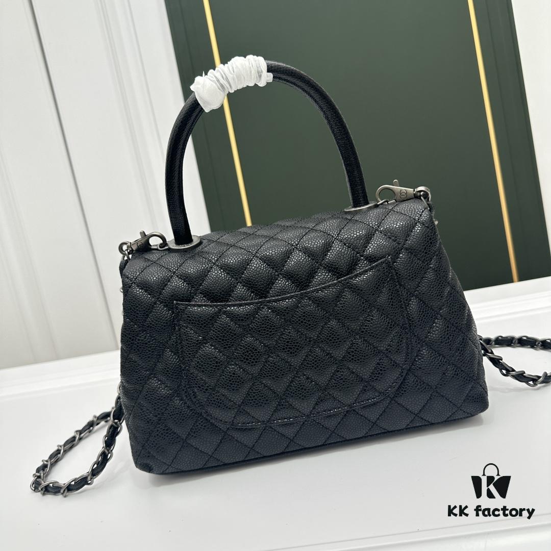 69304850f09edb6de4c4e054 Calfskin Leather Handbag with Lizard Texture, Exclusive Chanel-Style Hardware, Dual Carry Tote & Shoulder Bag