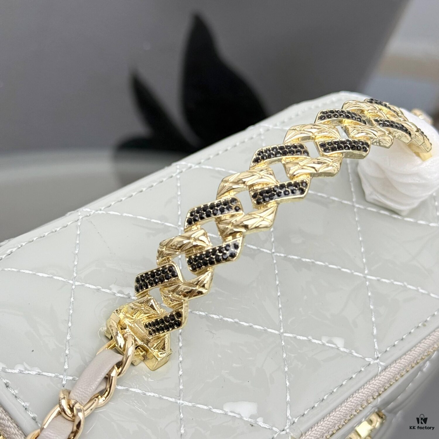 6930486bf09edb6de4c4e068 Bestselling Upgraded Chanel-Style Box Makeup Bag with Rhinestone Handle