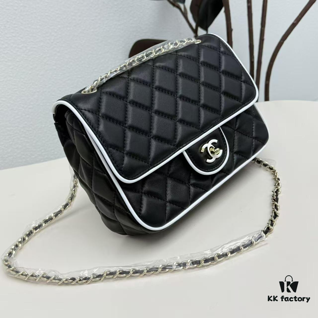 6930486ff09edb6de4c4e06a CHANEL 25P Panda Spring-Summer Collection Black and White Calfskin with Gold Hardware