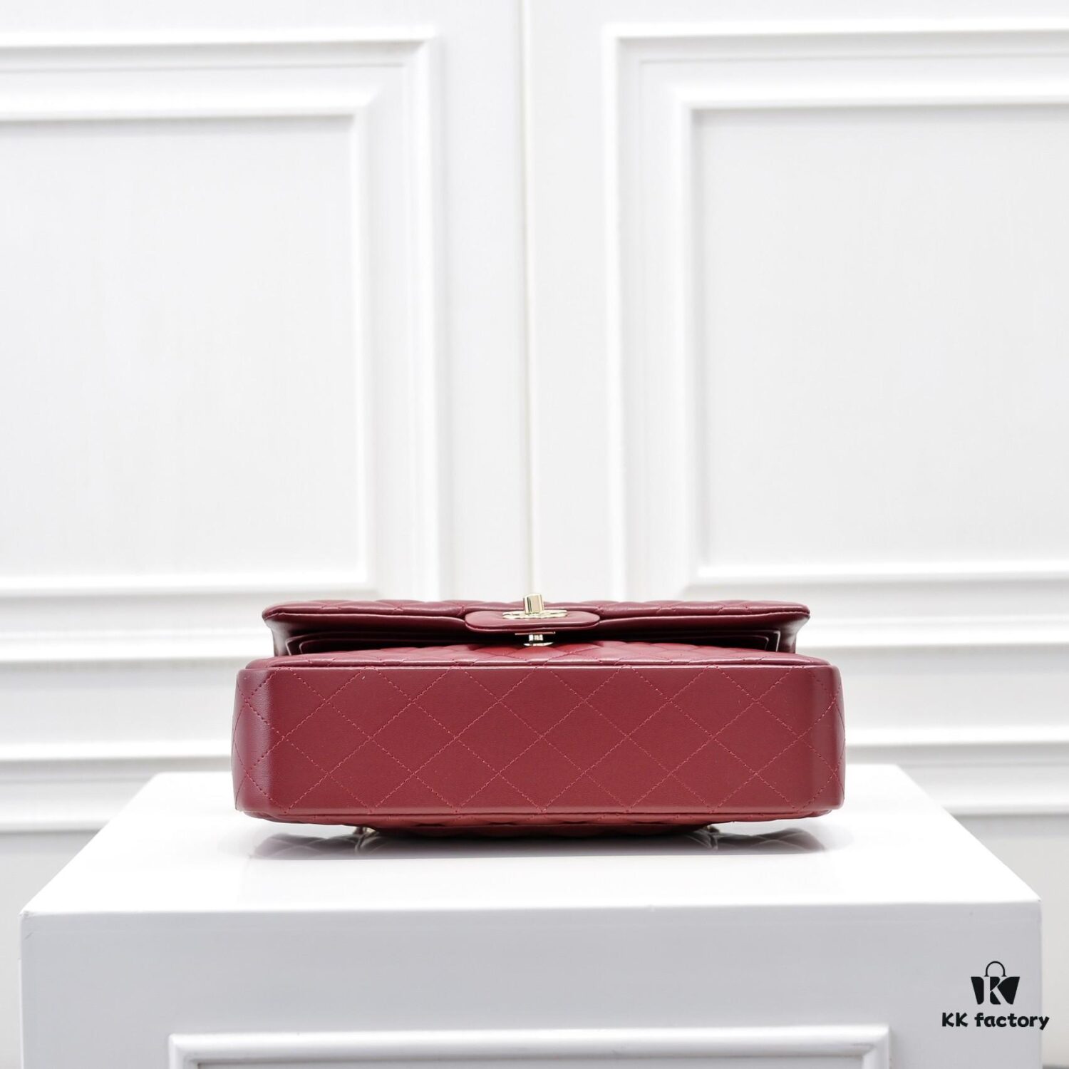 CHANEL Lambskin Classic Crossbody Bag with Original Hardware, Red Interior, Summer Style