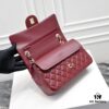 CHANEL Lambskin Classic Crossbody Bag with Original Hardware, Red Interior, Summer Style