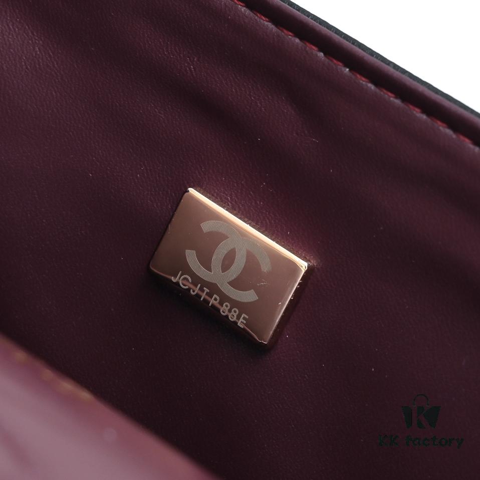 CHANEL Lambskin Classic Crossbody Bag in Red Interior - Summer Collection