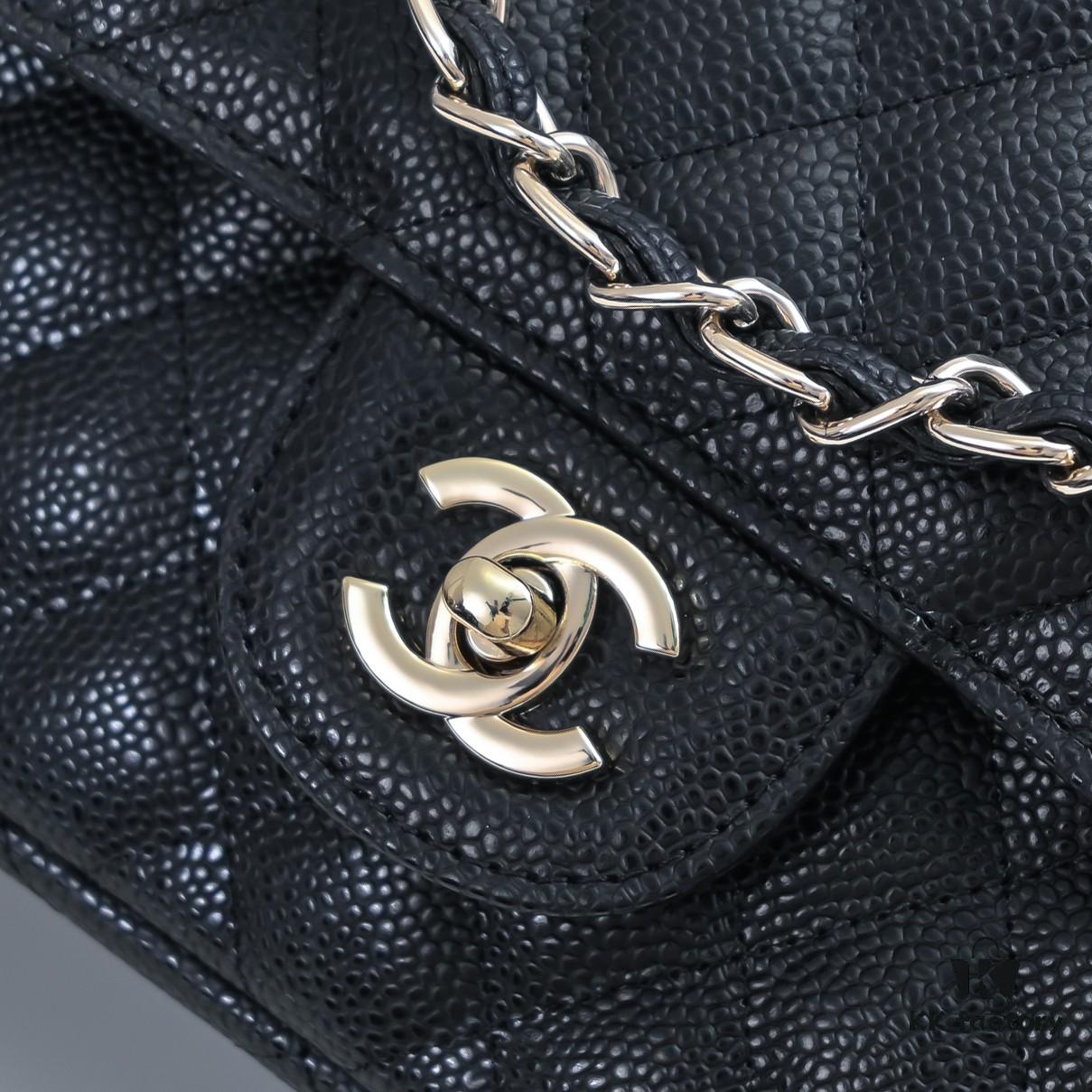 6930495df09edb6de4c4e1a9 Chanel 2.55 Quilted Caviar Leather Shoulder Bag with Genuine Gold-Tone Hardware
