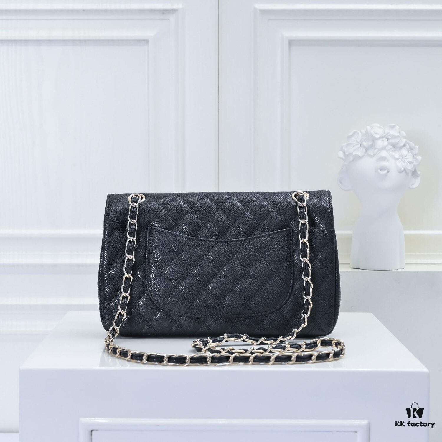 6930495ef09edb6de4c4e1aa Chanel 2.55 Quilted Caviar Leather Shoulder Bag with Genuine Gold-Tone Hardware
