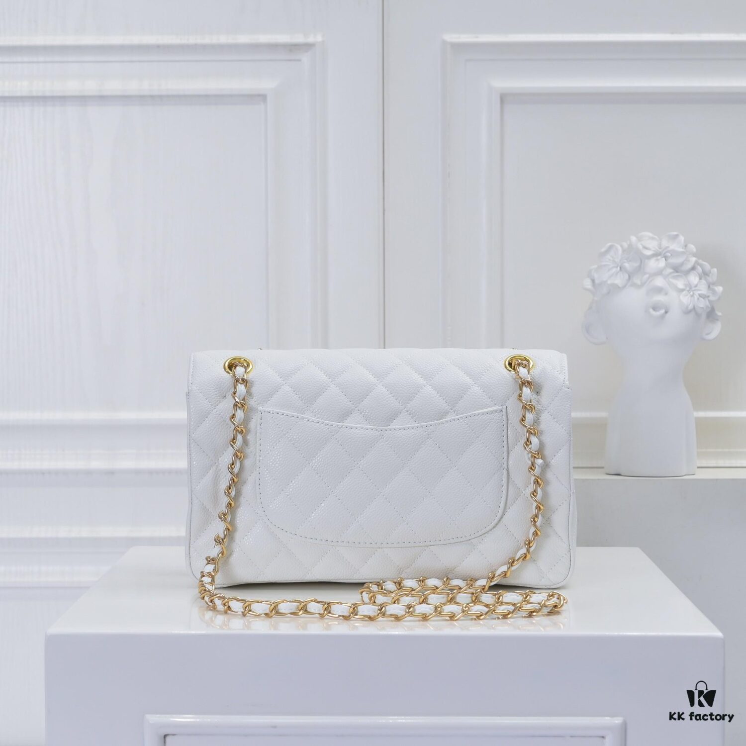 69304964f09edb6de4c4e1b0 Chanel 2.55 Quilted Caviar Leather Shoulder Bag with Genuine Gold-Tone Hardware