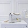 69304965f09edb6de4c4e1b1 Chanel 2.55 Quilted Caviar Leather Shoulder Bag with Genuine Gold-Tone Hardware