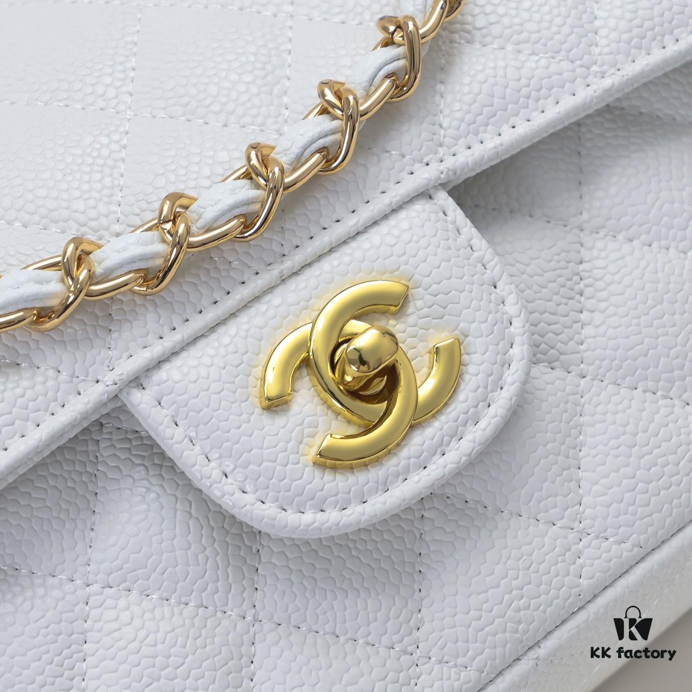 69304986f09edb6de4c4e1d3 Chanel 2.55 Quilted Caviar Leather Shoulder Bag with Genuine Gold-Tone Hardware