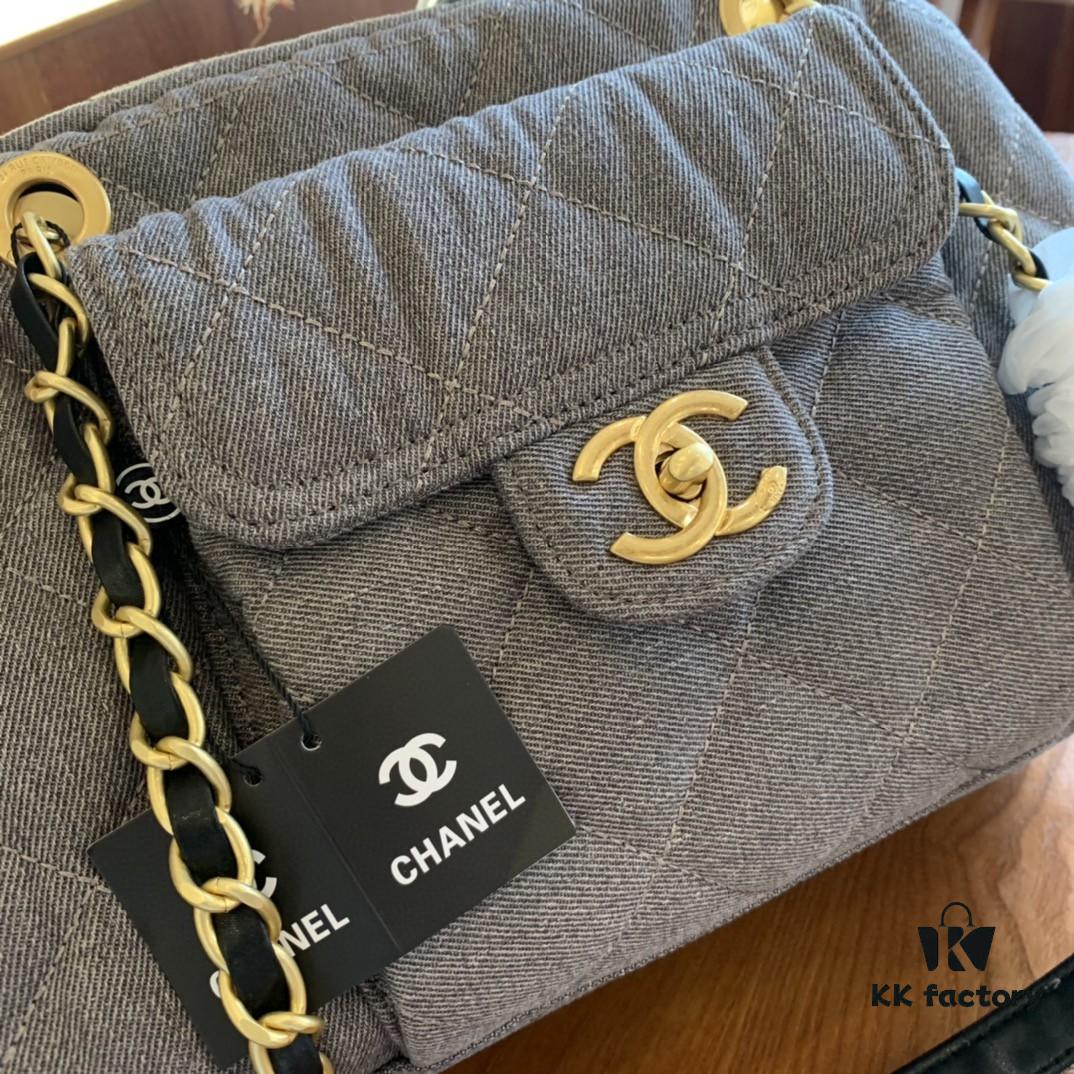 693049b2f09edb6de4c4e21b Chanel Washed Denim Bowling Bag - Pre-loved Chic