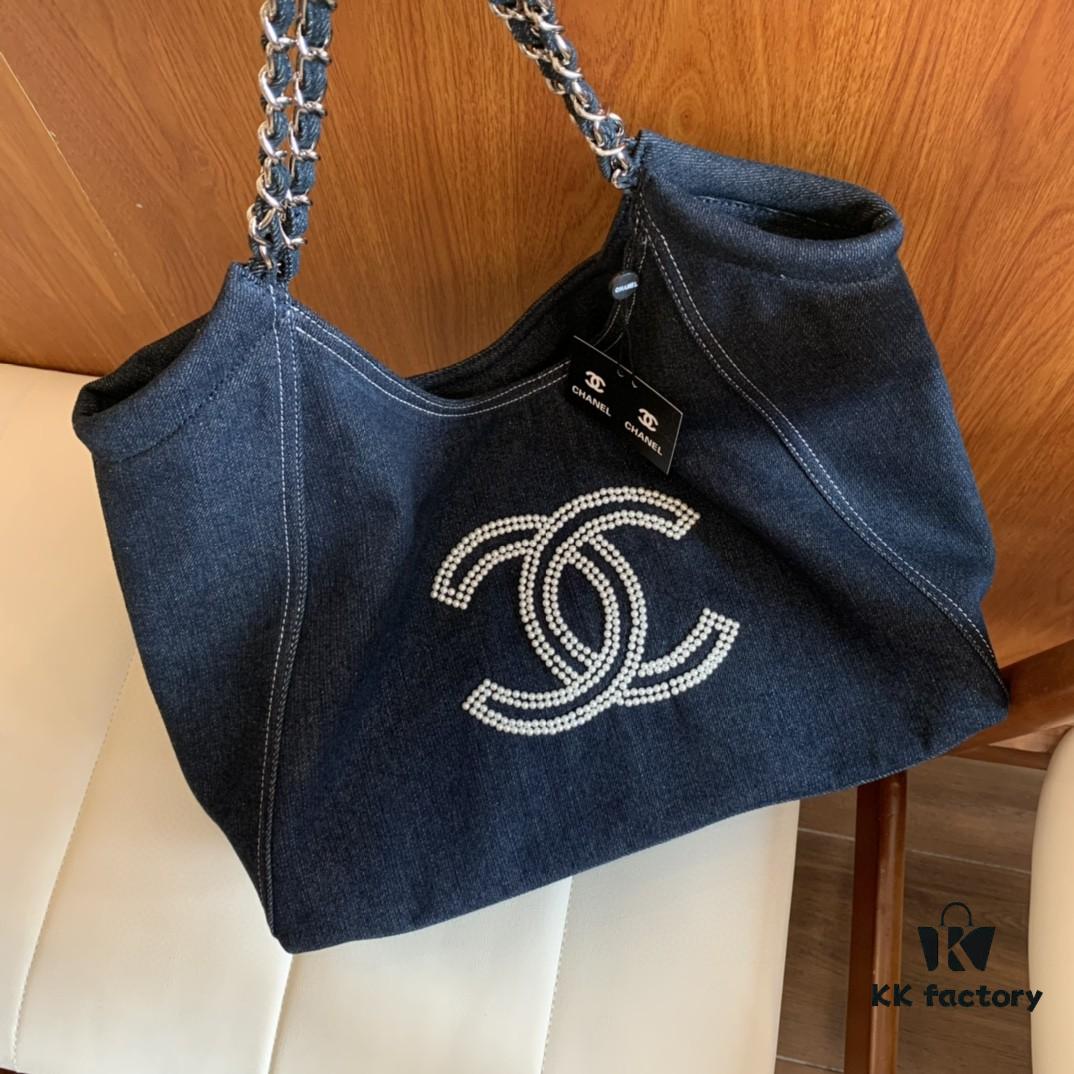 693049b8f09edb6de4c4e222 Mini Chanel Denim Underarm Tote Bag CHANEL 2024 New Trendy Fashion Popular Style