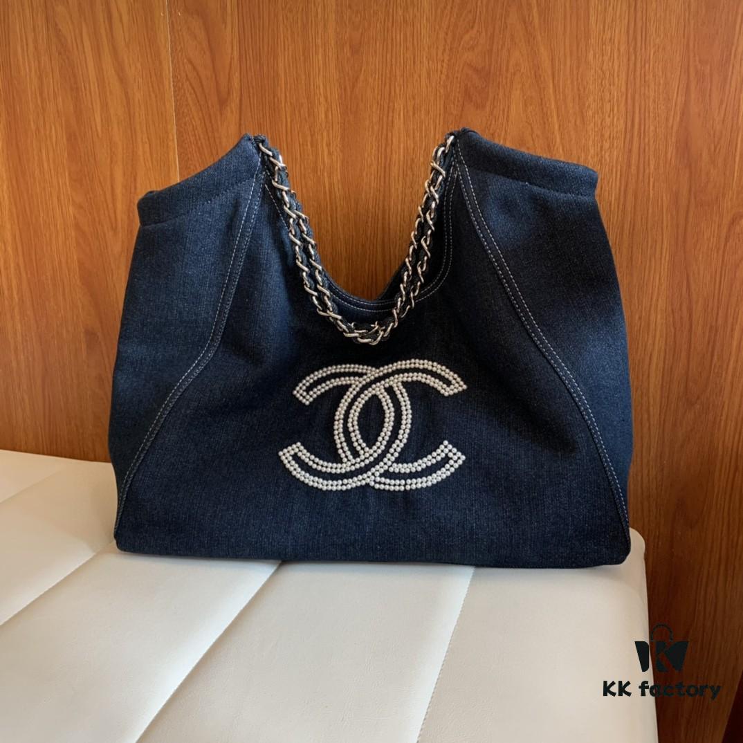 693049b9f09edb6de4c4e223 Mini Chanel Denim Underarm Tote Bag CHANEL 2024 New Trendy Fashion Popular Style