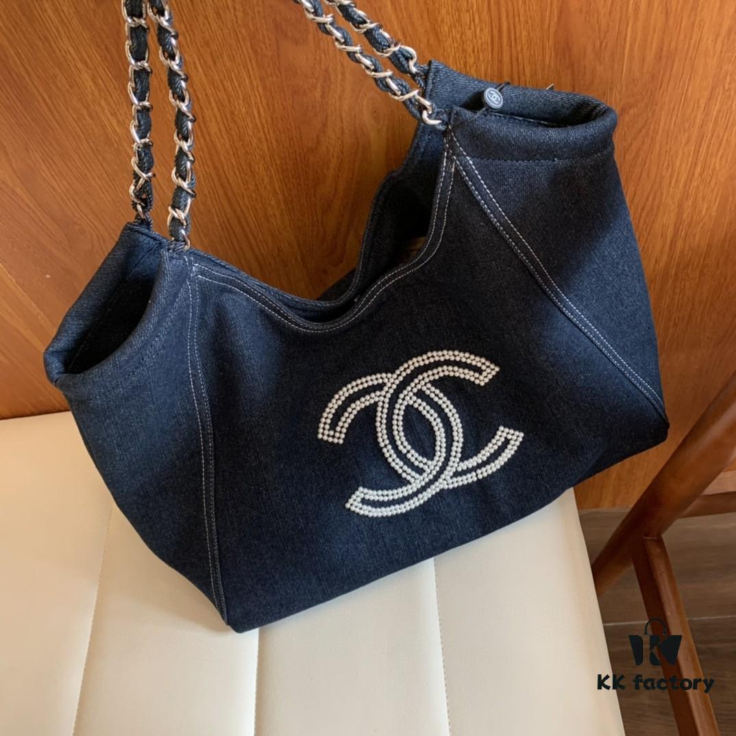 693049bcf09edb6de4c4e227 Mini Chanel Denim Underarm Tote Bag CHANEL 2024 New Trendy Fashion Popular Style