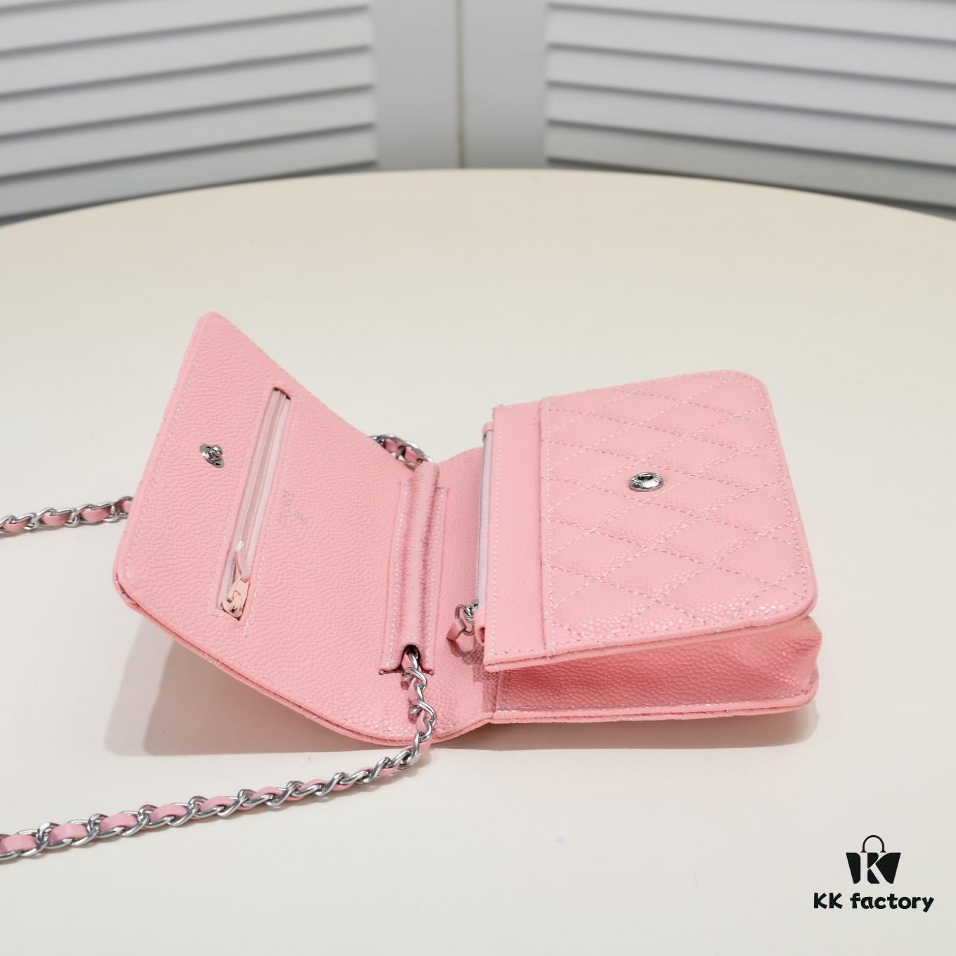 693049d0f09edb6de4c4e243 CHANEL WOC Classic Caviar 'Fortune Bag' with Original Hardware, Adjustable Chain Strap for Crossbody or Shoulder Wear