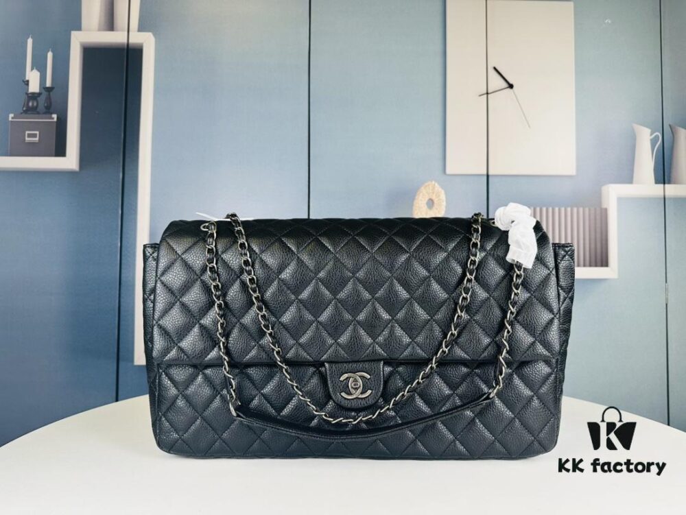 69304a08f09edb6de4c4e282 New Arrival Chanel CF Extra Large Airport Tote Bag (Black Silver)