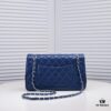 69304a30f09edb6de4c4e2ba Deep Blue Chanel Classic Century Style, Exquisitely Crafted with Imported Lambskin and Original Hardware, Quilted Diamond Pattern, Soft and Perfect Shape