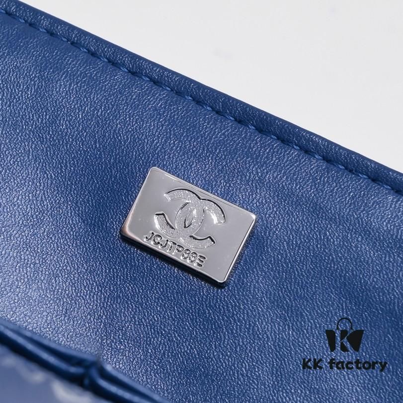 69304a33f09edb6de4c4e2bd Deep Blue Chanel Classic Century Style, Exquisitely Crafted with Imported Lambskin and Original Hardware, Quilted Diamond Pattern, Soft and Perfect Shape