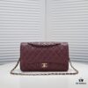 69304a34f09edb6de4c4e2be Burgundy Red Chanel Classic Century Bag, Exquisite Craftsmanship with Imported Caviar Calfskin and Authentic Hardware, Quilted Design, Soft Shape, Size: 30X18X8cm, Model No. 1113